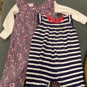 Two Tea Collection Rompers 6-9M & 6-12M